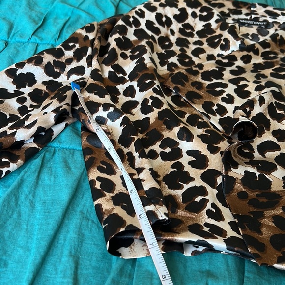 Wearever Leopard Print Cropped Drape Jacket Size L - Picture 6 of 7